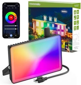 NOVOSTELLA Smart RGB Flood Lights Outdoor 100W Tunable White, Super Bright Color Changing Landscape Halloween Uplights, IP66 Waterproof, Group Control, 2700K-6500K Strobe Lights for House Event 1PC