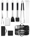 Evolpor 11pcs BBQ Grill Tool Set, Premium Stainless Steel BBQ Tools Set with Tools bag, Barbecue Tool Sets for Men Dad Gift, BBQ Gifts for Men, Travel, Outdoor, Camping, Backyard Barbecue