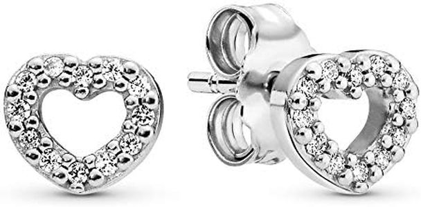 PANDORA Open Heart Stud Earrings - Great Gift for Her - Stunning Women's Earrings - Sterling Silver & Cubic Zirconia