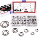 Hilitchi 304 Stainless Steel [#4 - #16] Finishing Cup Countersunk Washer Assortment Set - 160 Pieces