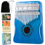 Kalimba Thumb Piano 17 Key Portable Finger Piano with Songbook, Case, Tuning Hammer, Music Gifts for Kids Adults Beginners