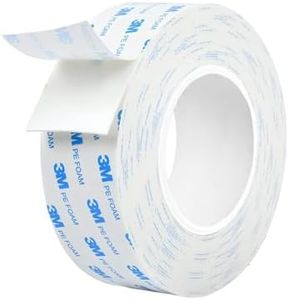Dpm tapes – 1600T Nastro Biadesivo per interni ed esterni, impermeabile, Nastro di Montaggio per oggetti, in Schiuma PE, fissaggio oggetti, quadri, applicazioni permanenti (19 mm x 3 m)