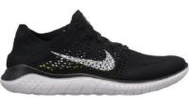 NIKE Men's Free RN Flyknit 2018 Running Shoes (8, Black/White/Black)
