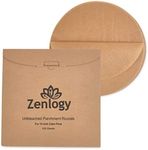 Zenlogy 10 Inch Parchment Paper Rounds (100 Sheets) - Unbleached, Pre-cut, High Heat, Round Liners - Fits 10 inch Round Cake Pans, Pizza Pans, and Air Fryer