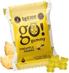 GoGummy, Low Sugar (1g) Gummy Bears by Jimmy Sevigny | Pineapple Fruity Gummies | High Fiber, No Sugar Alcohols, Gluten Free | Pack of 12 x 50g Bags