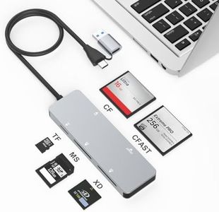 CFast Card Reader, USB 3.0 USB C CFast 2.0 Card Reader,5Gbps Aluminum High Speed CFast Memory Card Adapter CFast/CF/SD/TF/XD for SanDisk,Lexar,Transcend,Sony Card,Read 5 Card Simultaneously