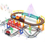 Train Set Toy, Tracks Car Toy, Train Track Playset for 3 4 5 Years Old Toddlers, Kids, Boys and Girls