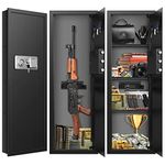 43.3" Tall Fireproof Wall Safes Between the Studs 16" Centers, Hidden Flush Wall Safe with 3 Removable Shelf & Rifle Strap, 46LB Heavy Duty Home Safe for Firearms, Money, Jewelry, Passport