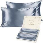 YANIBEST Satin Pillowcase, Silk Pillow Cases for Hair and Skin with Zipper, Queen Pillow Cases Set of 2 for 20"x30", Exquisite Packaging for Women Men