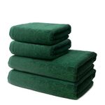 Set of 4 Pieces Bath Towels - 2 Bath Towels 70x140cm + 2 Hand Towels 50x100cm - Premium 100% Turkish Cotton Towel - 500 GSM - Very Soft & Absorbent - Oeko-TEX Certified - Ôhm - Fir green