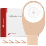 DERAYMI 20 PCS Colostomy Bags Ostomy Supplies, Ostomy One Piece Bags,Colonoscopy Bags, 15-65mm Cuttable Hydrocolloid Chassis, Clip Closure for Easy Emptying, Package Includes Eight Clips (D1260J)