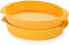 Bruntmor Oval Baking Dish Set for Oven, Durable & Versatile - Ceramic Serving Dishes - Oven Safe Au Gratin Baking Dishes - Ideal for Any Occasions - Housewarming Gift - Set of 2 - Yellow