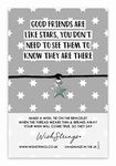 Good Friends are like Stars, WishStrings Wish Thank You Bracelet on Gift Card | Thoughtful Gift under 5 pound | Make a Wish for friendship, long distance gift