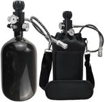 DOT 68ci 4500Psi Carbon Fiber Paintball Tank System,Black PCP air Tank,HPA Ttank Paintball Air Tank PCP Tank with 5/8-18UNF Thread Dual Gauge Valve