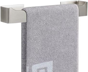 NearMoon Self Adhesive Hand Towel Holder/Towel Ring, Stainless Steel Hand Towel Bar Rustproof Stick on Wall-Towel Rack for Bathroom/Kitchen, Square Sticky and Wall Mounted (14 Inch, Brushed Nickel)