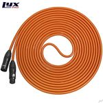 LyxPro 50 Feet XLR Microphone Cable Balanced Male to Female 3 Pin Mic Cord for Powered Speakers Audio Interface Professional Pro Audio Performance and Recording Devices - Orange