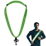 Perthlin Reflective Sash with Clip for Running High Adjustable Walking Belt High Visibility Reflective Gear for Walking, Cycling, Running Safety Reflector Gear for Men and Women (Green)