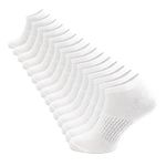 The Essentials Wardrobe Ladies FCO 15 Pack Trainer Liner Socks - White - UK 4-8/EU 37-43