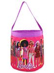 Barbie Collapsible Nylon Basket Bucket Toy Storage Tote Bag, Pink, One Size