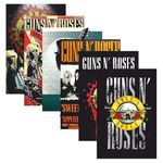 SAW Guns & Roses Aesthetic Posters Wall Art For Home Bedroom Living Room Office Student Wall Decor 8x12 inch (A4 Size) Set of 6