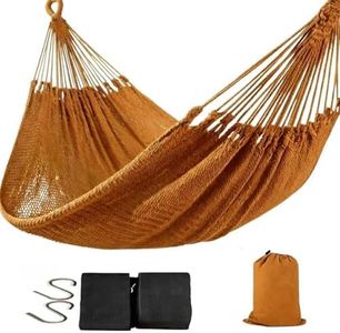 Wjrnlfd Portable Hammock,550 lbs Capacity,Duty Outdoor Hammock for Backyard, Patio, Camping,Thick Cotton Cord,2 Person hammocks,Camel