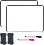 Hiziwimi 2Pcs 30X21cm Dry Erase Mini Whiteboards, A4 Double-Sided White Board with Black Frame with 2Pcs Marker and 2Pcs Board Eraser, Whiteboard for School, Office, Home(2)