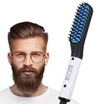 Beard Straightener Comb for Men – Electric Heated Beard Straightening Brush | Quick Styling Hair & Beard Comb with Heat Control | Portable Beard Grooming Tool for Men