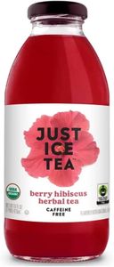 Just Ice Tea Organic Iced Tea, 16 Fl Oz Glass Bottles (Berry Hibiscus Herbal Tea, Pack of 12)