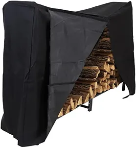 Sunnydaze Indoor/Outdoor 6-Foot Decorative Firewood Log Rack with Black Heavy-Duty Weather-Resistant PVC Cover