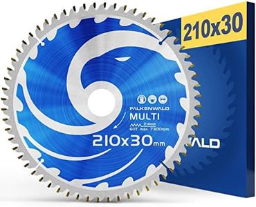 FALKENWALD ® Circular Saw Blade 210 x 30 mm – Ideal for Wood, Metal & Aluminium – Saw Blade 210 x 30 Compatible as Chop Saw Blade for Bosch & Makita – Multi Chop Saw Blade 210 x 30 – Saw Blade 210