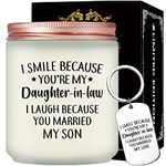 Maybeone Gifts for Daughter in Law - I Smile Because You are My Daughter in Law - Daughter in Law Gifts for Mothers Day Christmas Day Birthday Wedding Day - Daughter in Law Candle Gifts