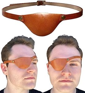 Eye Patches for Adults Right and Left Eyes - Black Adult Leather Eyepatch for Lazy Eye - Handmade Leather Eye Patch for Adults for Eye Glasses and Pirate Cosplay (Brown)