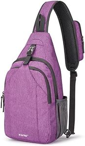 G4Free Sling Bag RFID Blocking Sling Backpack Crossbody Chest Bag Daypack for Hiking Travel(Light purple)