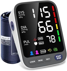 WAJ New Generation Blood Pressure Monitors with 6.4" Super Large LED Display & Wide Range Cuff (22-42cm), Accurate Home Use BP Machine, 2* 120 Sets Memory, Heart Rate & Hypertension Indicator (White)