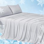 YIYEA Cooling Sheets, Arc-Chill Q-Max>0.5 Cooling Bed Sheets for Hot Sleepers, Thin, and Breathable Summer Full Size Bed Sheets Set with 2 Sheets Fasteners, Full Sheets Deep Pocket Up to 16"