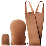 Celecily Fake Tan Mitt Applicator - Self Tanning Mitt Set with velvet Tanning Mitten for Self Tan Mitt, Self Tanner Back Applicator, Face Fake Tan Mitten, reusable Tanning Glove for Self Tan