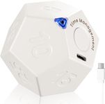 SHPTDJTIC Cube Timer Rotating Productivity Timer - Rechargeable Desk Productivity Timer, Pomodoro Timer， Sound Vibrate Light Alarm Flip Timer for Time Management Kids ADHD(WHITE)