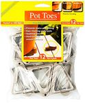 Bosmere Pot Toes, Plant Pot Risers for Indoor and Outdoor, Prevent Stains and Rotting on Wood, Cement, and Tile - Light Gray (Pack of 12)