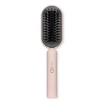 L'ANGE HAIR Mane Pass 2-in-1 Straightening Brush – Ceramic-Coated Bristles | Negative Ion Function | Adjustable Temperature | Auto Shut-Off | 360° Swivel Cord | For Smooth, Frizz-Free Hair (Blush)