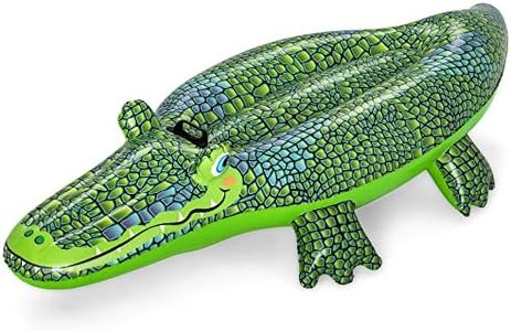 H2OGo! Buddy Croc Ride-On - Inflatable Crocodile, 60" x 28" - Bestway, Kids Pool Accessory, Water Float, Heavy Duty Handles, Easy Inflate & Deflate, Suitable for Ages 3+