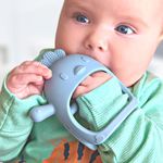 Infatot® Teething Toys for Baby - New Infant Silicone Chicken Baby Teether Mitten Baby Teething Glove Prevents Finger Sucking - Teethers for Babies, Teething Mitten for Babies - Blue