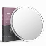 Mavoro 10x Magnifying Mirror Suction Cup Mirror. 9in Large Makeup Mirror with Magnification and 3 Strong Suction Cups. Large Magnified Mirror, Shower Mirror for Shaving, Cosmetic Mirror for Eyebrows