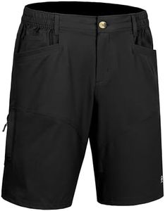 Little Donkey Andy Men's Stretch Cargo Shorts with 9 Pockets Lightweight Water-Resistant Quick Dry Shorts Black L