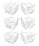 Econoco - White Multi-Fit 12ââ‚¬Â Deep Wire Basket for Slatwall, Pegboard or Gridwall (Set of 6) Metal Semi-Gloss Basket, White