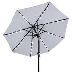 ABCCANOPY 2.3M Patio Umbrella Ourdoor Solar Umbrella LED Umbrellas with 32LED Lights, Tilt and Crank Table Umbrellas for Garden, Deck, Backyard and Pool,12+Colors