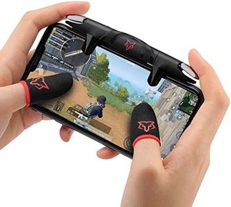 rinsfox Mobile Trigger,Mobile Game Controllers, Foldable Plug and Play Gaming Trigger for iOS and Android Phone(PUBG/Fortnite/Rules) (red)