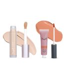 House Of Makeup Combo: Concealer for Face Makeup (12ml) + FREE Hydrating Pro Concealer/Peach Colour Corrector For Dark Circles | Anti-Crease Pro Concealer Stick (LM01 - Light-To-Medium Skin Tone)