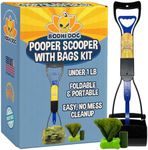 Bodhi Dog Complete Poo Pack- 24" Pooper Scooper, Poop Bags, & Waste Bag Holder, Ideal for Small to XL Pets - Durable, Easy-to-Use, Great for Grass, Gravel, & Outdoor Cleanups (Blue)