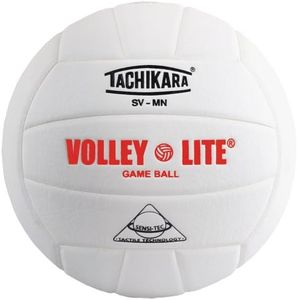 Tachikara SV-MN Volley-Lite Volleyball with Sensi-Tech Cover, Regulation Size but Lighter (White)