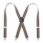 KANGDAI Men Braces Strong Metal Clips 4 X Back Durable Elastic Adjustable Suspenders Heavy Duty Mens Braces